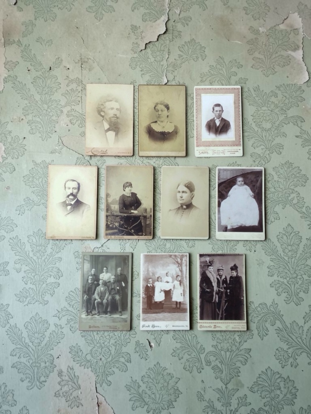 Antique Victorian Cabinet Card Photo Lot of 10, 1800s Portrait Photograph